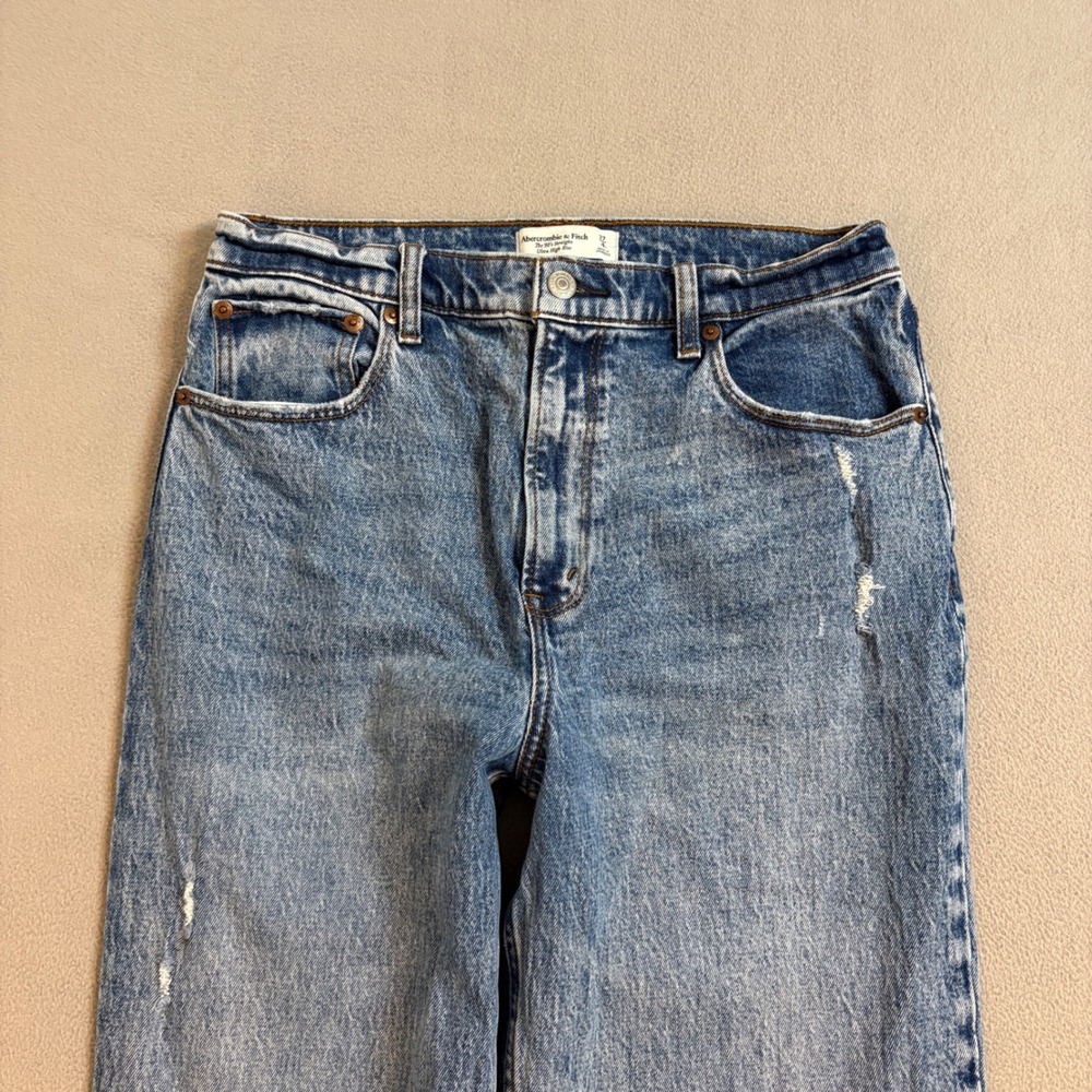 Abercrombie & Fitch The 90s Straight Ultra High Rise Jeans Medium Wash 27 4L - Picture 3 of 10